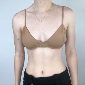 ARO Swim Top Tan Size L Bathing Suit Summer‎ Swim Recycled